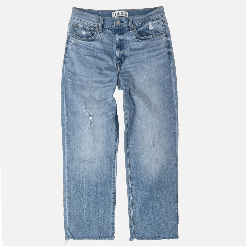 Daze Jeans Tough Love 28 High Rise Cropped Straight Ankle Vintage 90s Y2K Grunge
